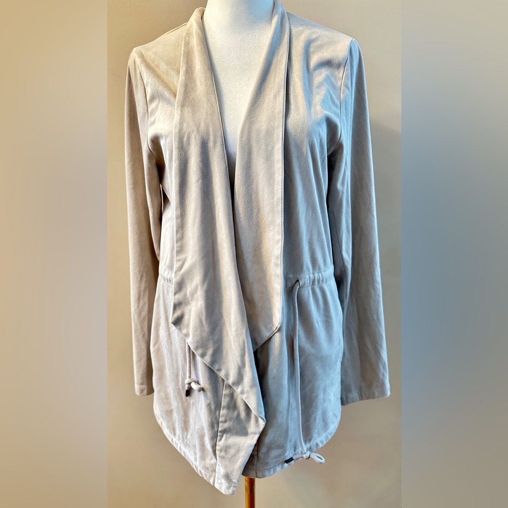 Thread & Supply Beige Drawstring Drape Jacket